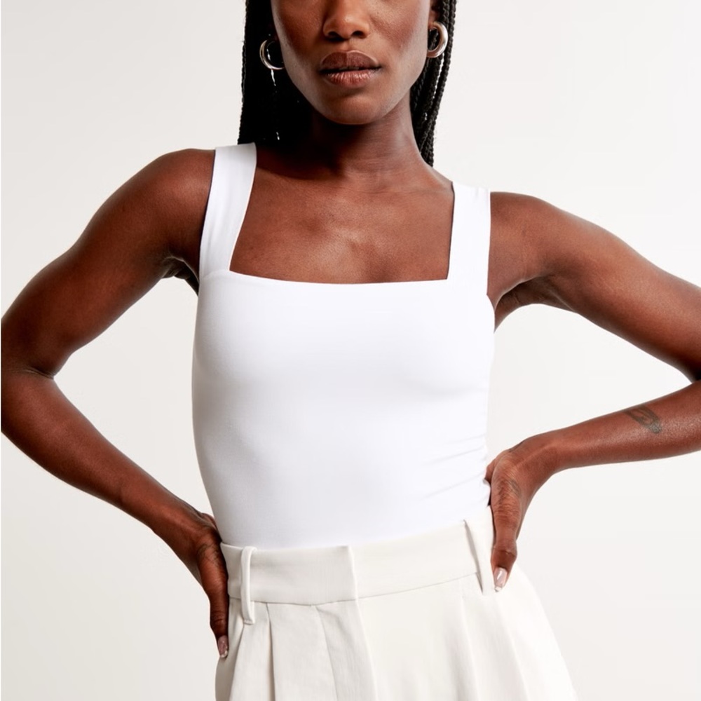 Cotton Seamless Fabric Squareneck Bodysuit NWT - Picture 2 of 8